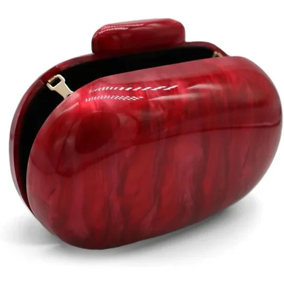 Elegant Glitter Marble Purse - Waterproof Acrylic Clutch for Special Occasions - Picture 5 of 6